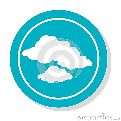 Circular frame with silhouette set clouds icon Vector Illustration