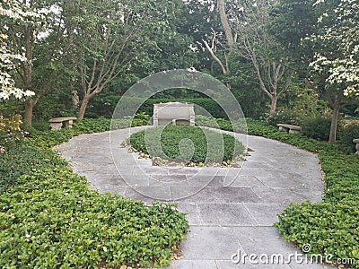 Circular Garden Rendezvous Stock Photo