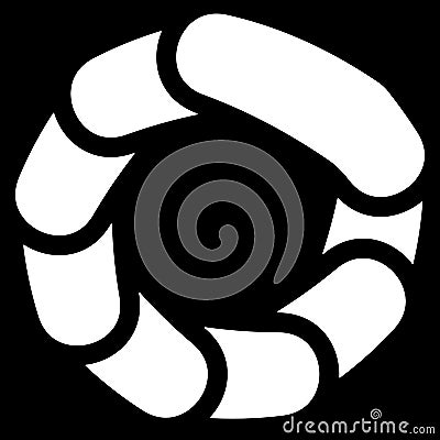 Circular generic symbol, icon - Rotated overlapping bars, rounded rectangles Vector Illustration