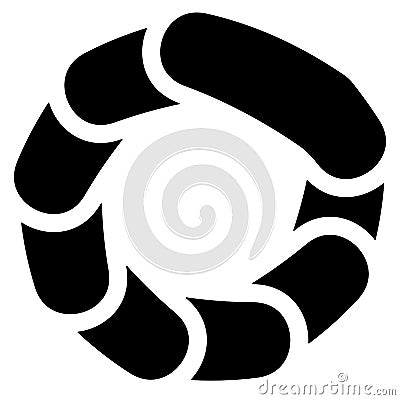 Circular generic symbol, icon - Rotated overlapping bars, rounded rectangles Vector Illustration