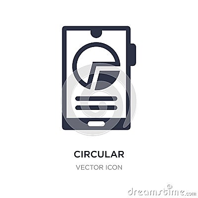 circular graphic of mobile icon on white background. Simple element illustration from Business and analytics concept Vector Illustration