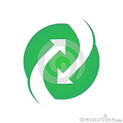 Circular Green Circular Flow Arrow Symbol Logo Design Vector Illustration