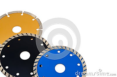 Circular grinder blades for tiles isolated on whit Stock Photo