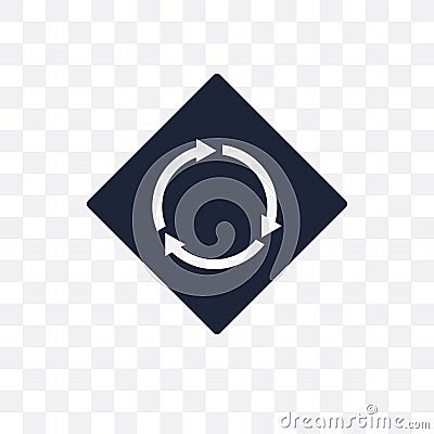 circular intersection sign transparent icon. circular intersection sign symbol design from Traffic signs collection. Vector Illustration