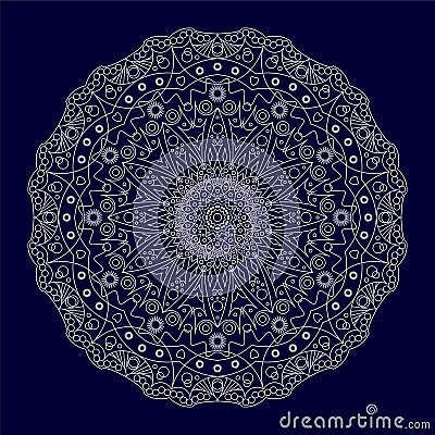 Circular lace ornament Vector Illustration