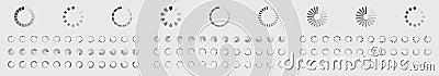 Circular Loading Buffering Icons Vector Set Vector Illustration