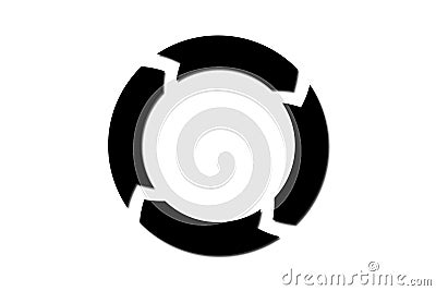 Circular loading icon with segmented arrows. Segmented circle arrow rotation icon. Vector Illustration
