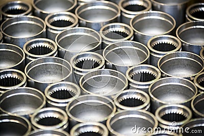 Circular metal tubes Stock Photo