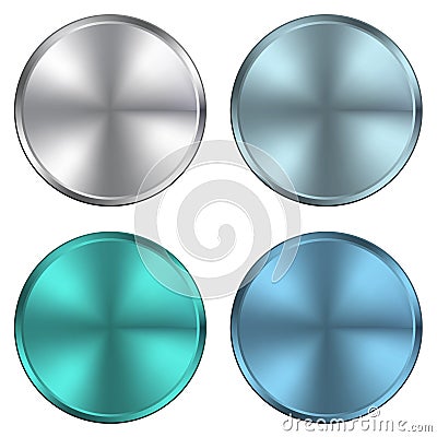 Circular metallic vector plates. Vector Illustration