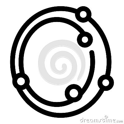 Circular network icon showing interconnected nodes Vector Illustration