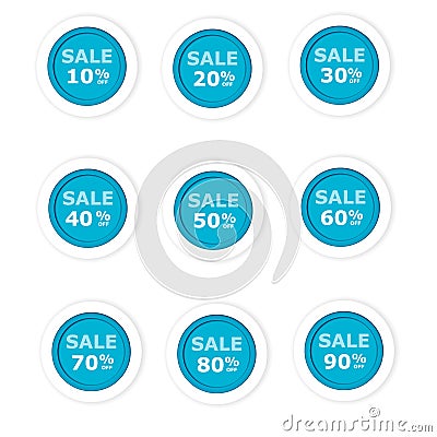 Circular paper labels blue discount Stock Photo