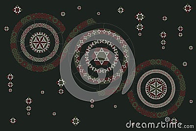 Circular pattern in deep malachite colours Vector Illustration
