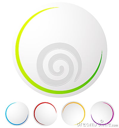 Circular preloader / progress indicator at 5 stages with differe Vector Illustration