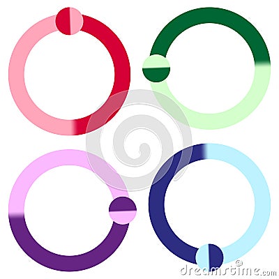 Circular preloaders, step, progress indicators circle. Vector illustration. EPS 10. Vector Illustration