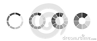 Circular Progress Icons Symbolizes The Process Of Downloading Or Uploading Data On Digital Interfaces, Load Indication Vector Illustration