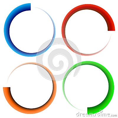 Circular progress indicator, buffer, pre-loader shapes. Circle p Vector Illustration