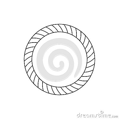 Circular, radial abstract geometric motiff. Black and white radial abstract shape Stock Photo