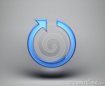 Circular Redo Arrow. 3D Blue Render Illustration Stock Photo