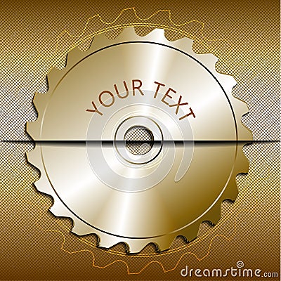 Circular saw blade on a metallic background Vector Illustration