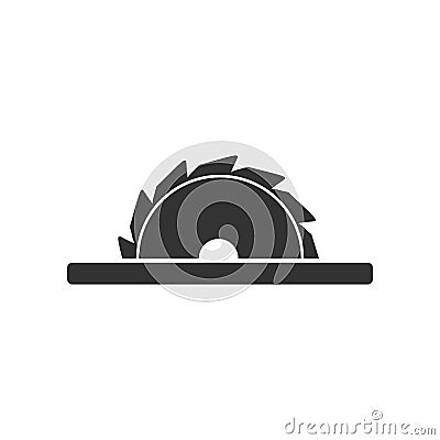 Circular saw blades icon flat Vector Illustration