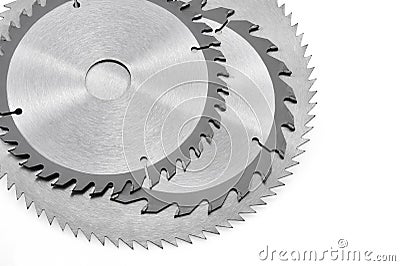 Circular saw blades for wood isolated Stock Photo