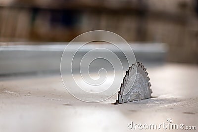 Circular saw. Carpentry. Stock Photo