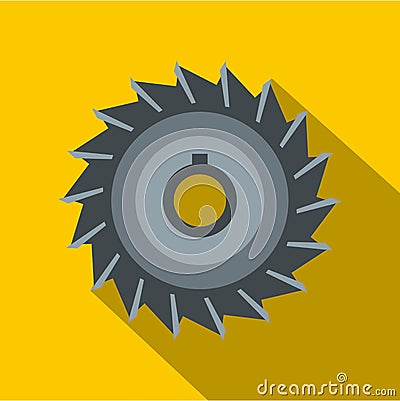 Circular saw disk icon, flat style Vector Illustration