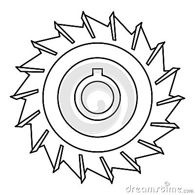 Circular saw disk icon, outline style Vector Illustration