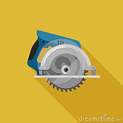 Circular saw flat icon Vector Illustration