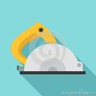 Circular saw icon, flat style Vector Illustration