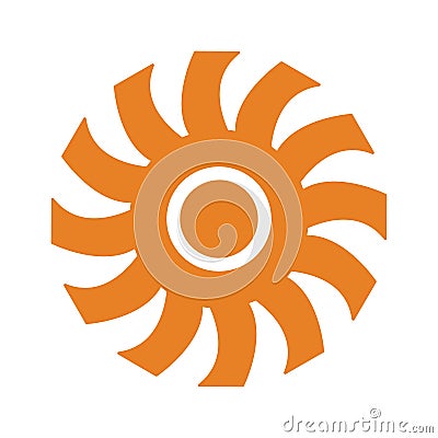 Circular saws icon. Orange color vector Vector Illustration