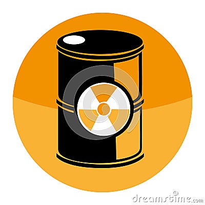 Circular shape with barrels with radioactive materials Vector Illustration