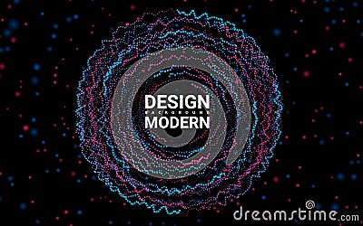 Circular Shape Sound Wave form. Audio Equalizer. Sound Impulse Visualization. Abstract Album Music. Design element Vector Illustration