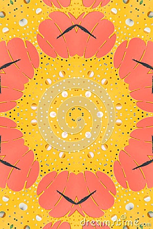 Circular six sided pattern yellow Stock Photo