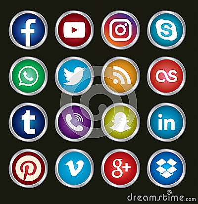 Circular Social Media icons Vector Illustration