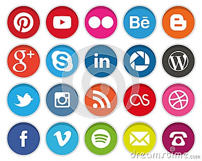 Circular Social Media icons Vector Illustration