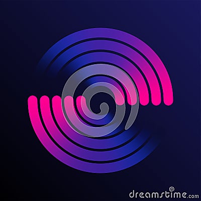 Circular spiral sound wave equalizer background Vector Illustration