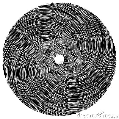 Circular Spiral, swirl, twirl design element. Concentric, radial and radiating burst of lines with rotation, gyre and curved Vector Illustration