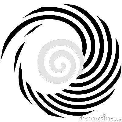 Circular Spiral, swirl, twirl design element. Concentric, radial and radiating burst of lines with rotation, gyre and curved Vector Illustration