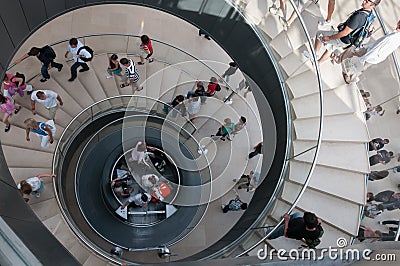 Circular stairs in the museum Editorial Stock Photo