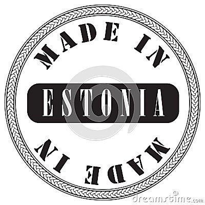 Circular stamp is made in Estonia Vector Illustration