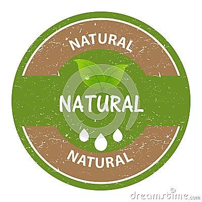 Circular stamp marked natural Vector Illustration