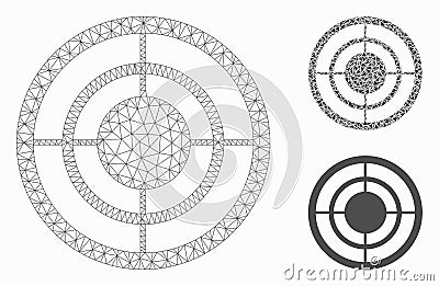 Circular Target Vector Mesh Network Model and Triangle Mosaic Icon Vector Illustration