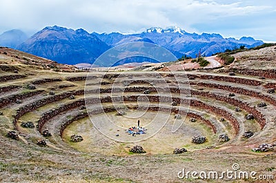 Circular terraces of Peru Stock Photo