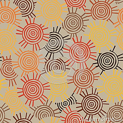 Circular, tribal pattern with motifs of African tribes Surma and Mursi Stock Photo