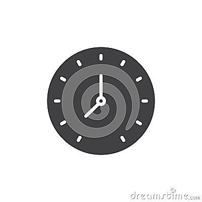 Circular wall clock icon vector Vector Illustration