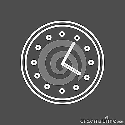 Circular wall clock line icon, outline vector sign, linear style. Symbol, logo. Editable stroke Vector Illustration