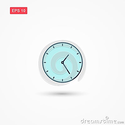 Circular wall clock vector icon 1 Vector Illustration