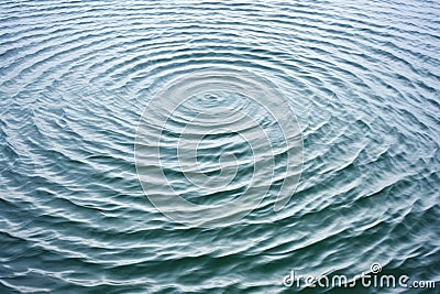 circular waves on a water surface caused by rain Stock Photo