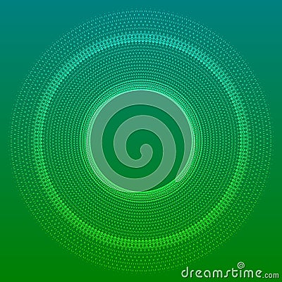 Circular wireframe as logo element or frame. Digital abstract background posters circles lines effect Vector Illustration